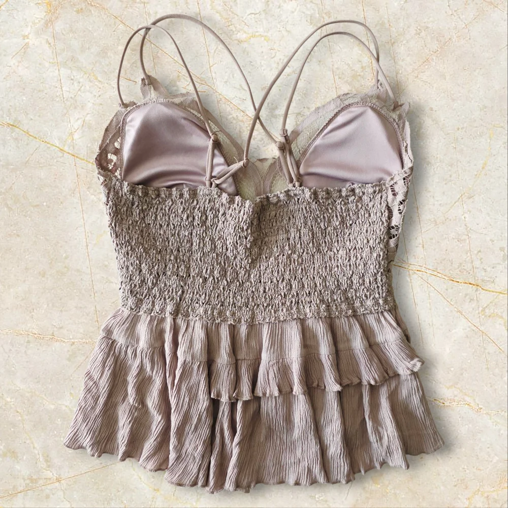 Zenana Women's Lace Spaghetti Strap Tank Top Size L - Picture 2 of 7